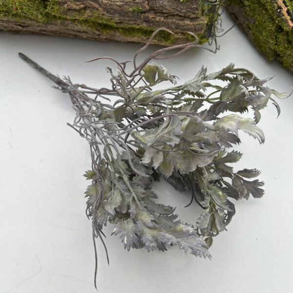 Декоративна гілка штучна з листям біла сіра