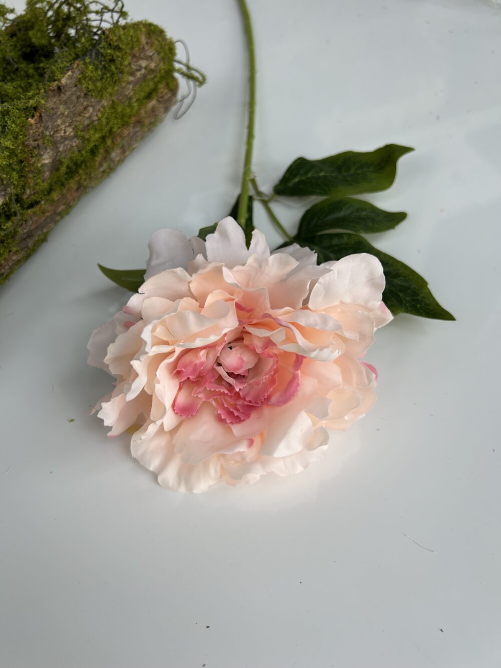 Штучний піон одиночний персик