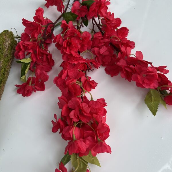 Штучна гілка вишні(сакура)червона