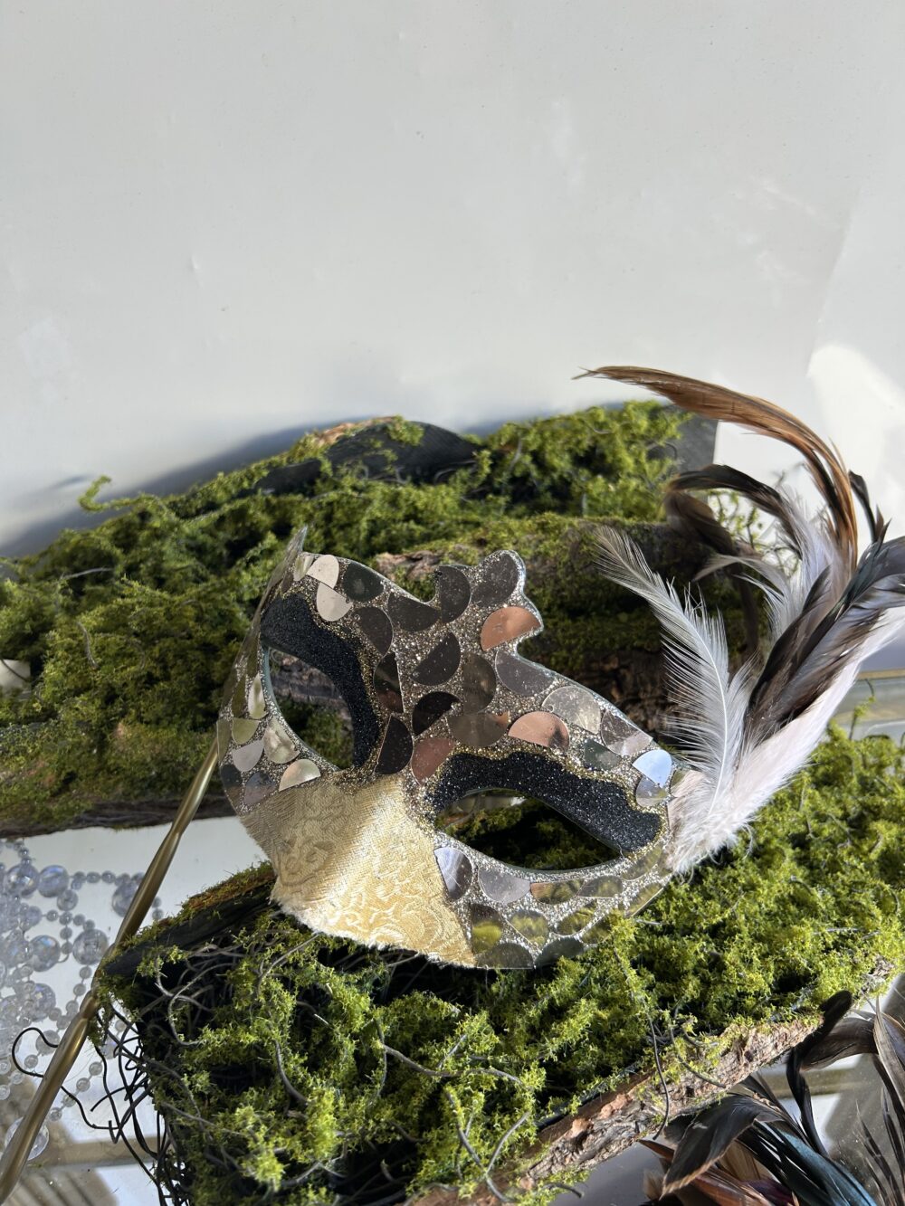 Карнавальна маска срібна