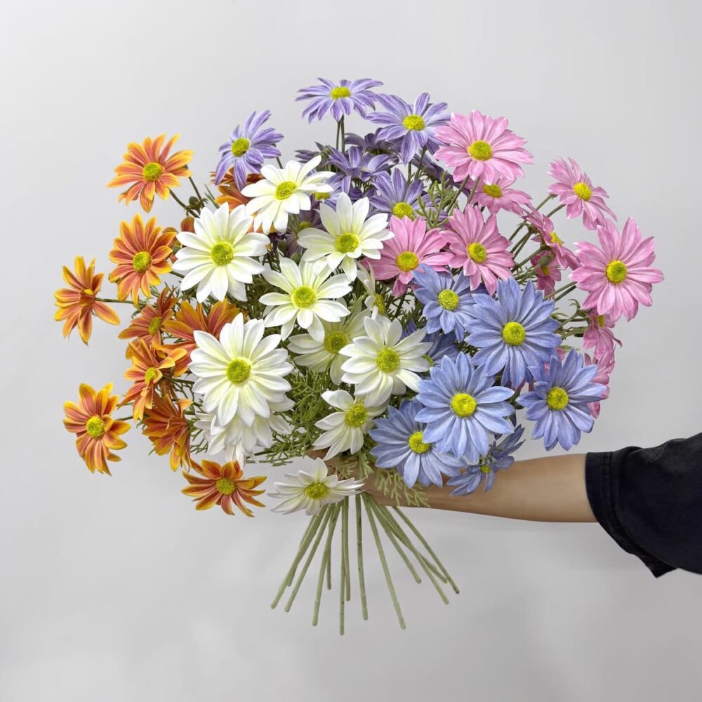 Ромашка гелева – штучна квітка з ефектом Real Touch жовта - Зображення 2