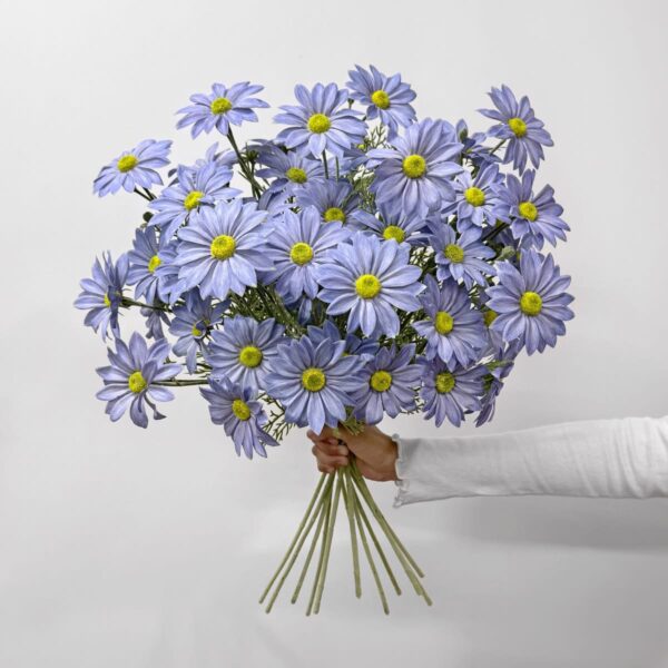 Ромашка гелева – штучна квітка з ефектом Real Touch голуба