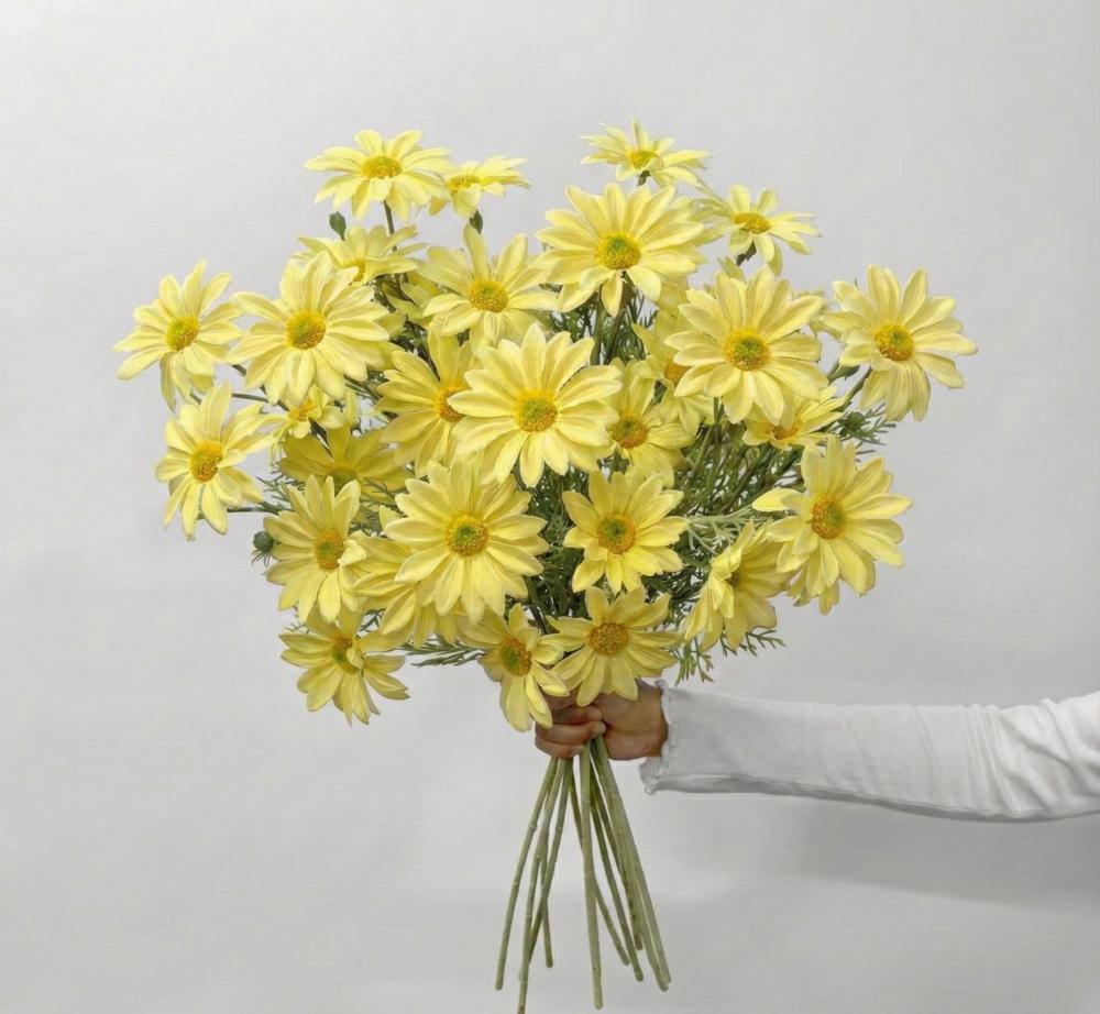 Ромашка гелева – штучна квітка з ефектом Real Touch жовта