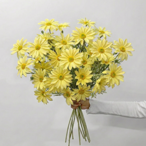 Ромашка гелева – штучна квітка з ефектом Real Touch жовта