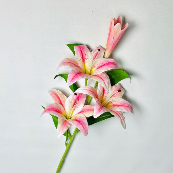 Гілка Лілії Гелева «Real Touch» рожева